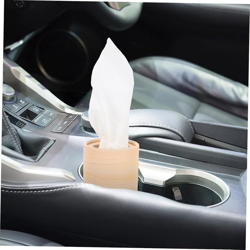 كابيلوك 4 قطع حامل علب المناديل الخشبية للسيارة حامل أكواب قابلة لإعادة التعبئة مناسب لموزع المناديل - Image 5